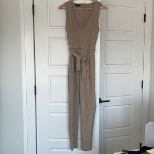 Bebe Suede Jumpsuit